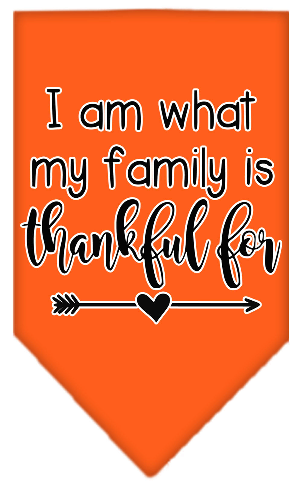 I Am What My Family is Thankful For Screen Print Bandana Orange Small